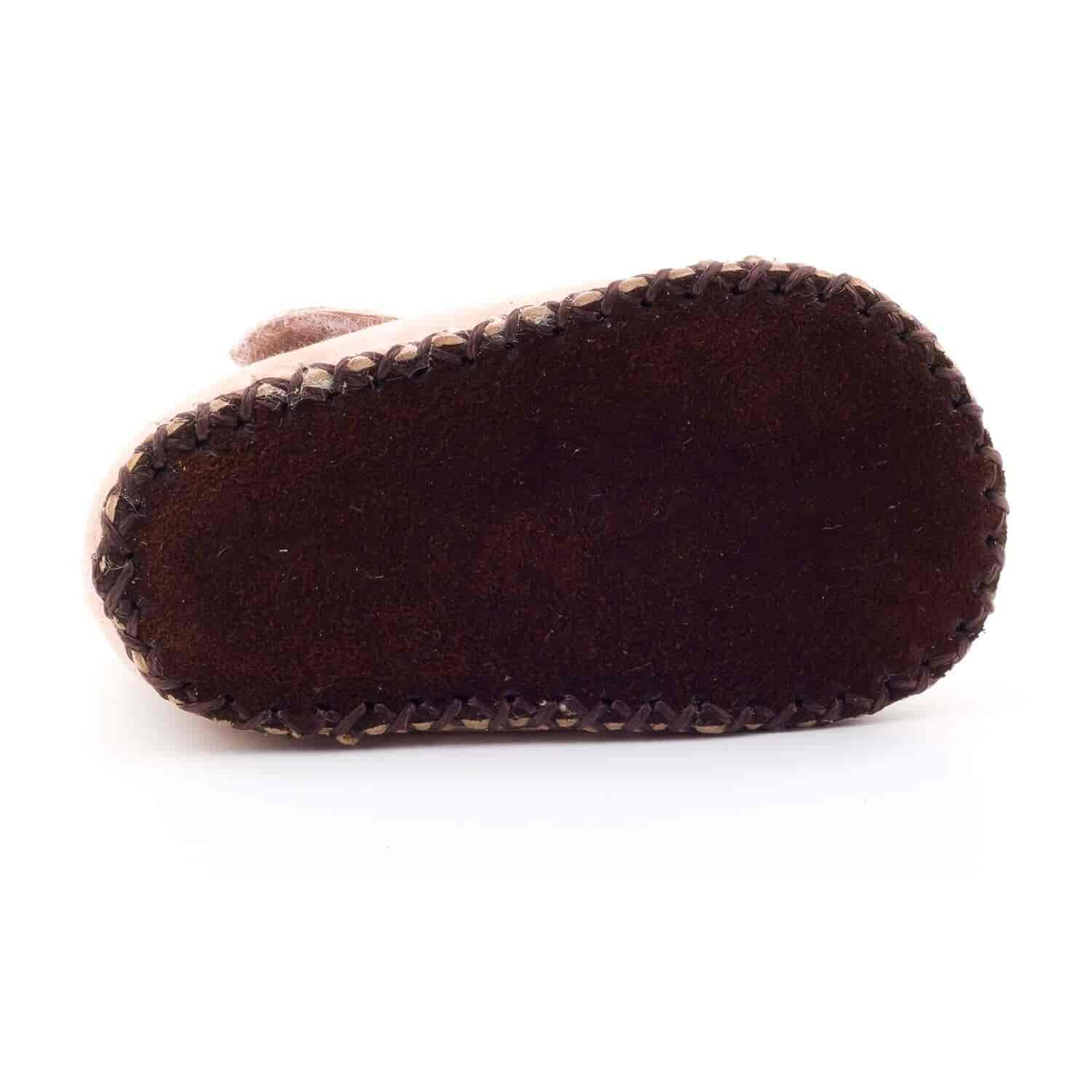 Boni Cat - chausson cuir souple fourré - Chausson cuir bébé - Boni & Sidonie