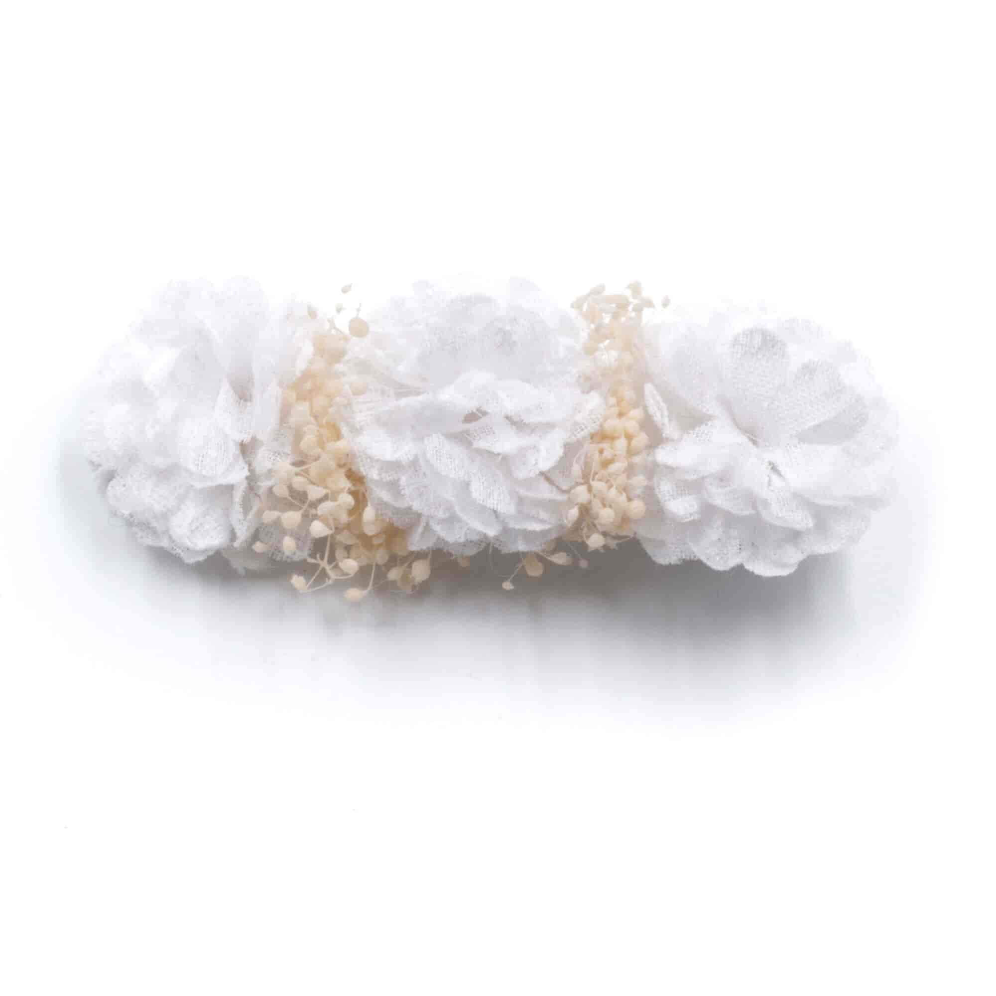 barrette cheveux fille - fleurs blanches