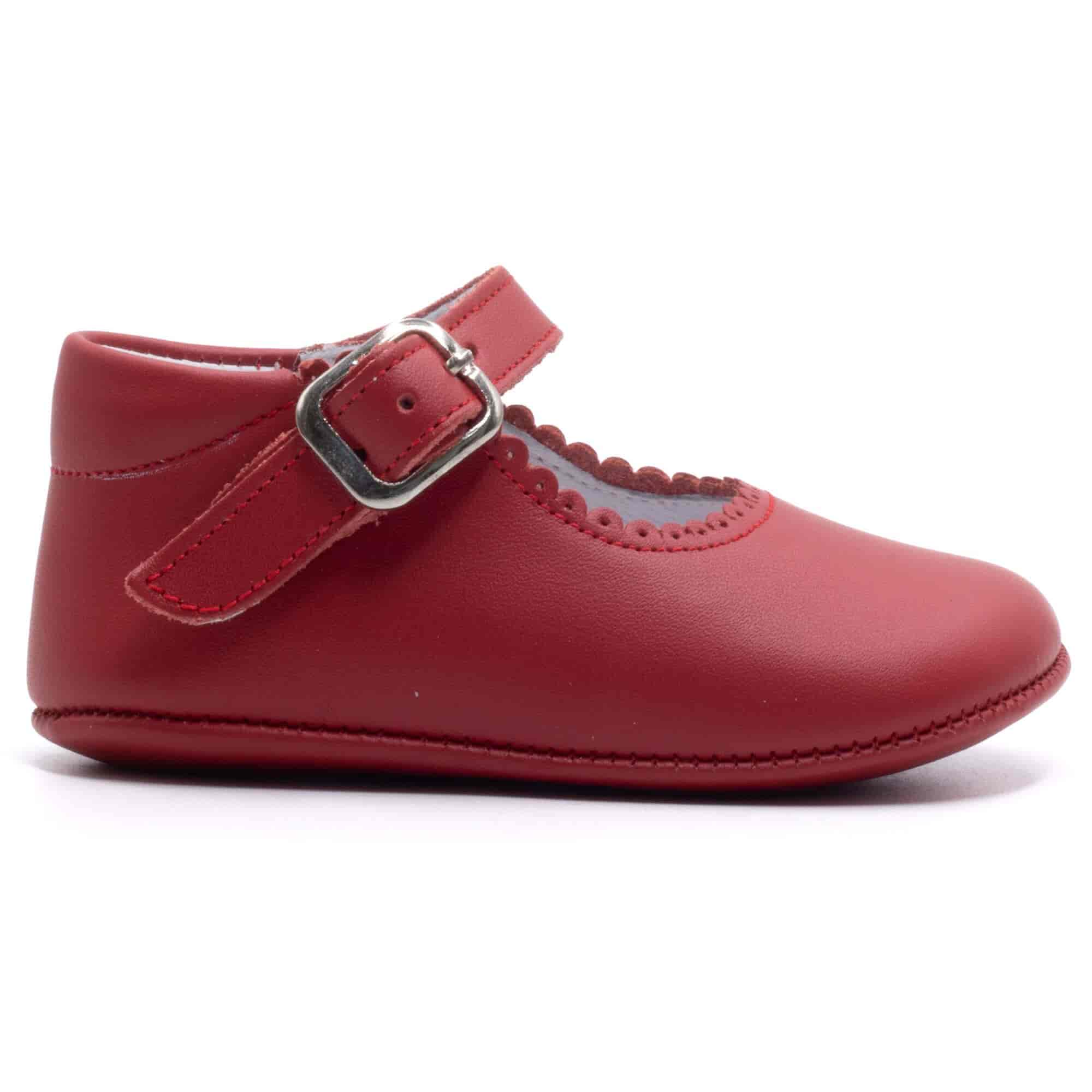 Boni Alix - Red Leather Girls Pre-walkers - 