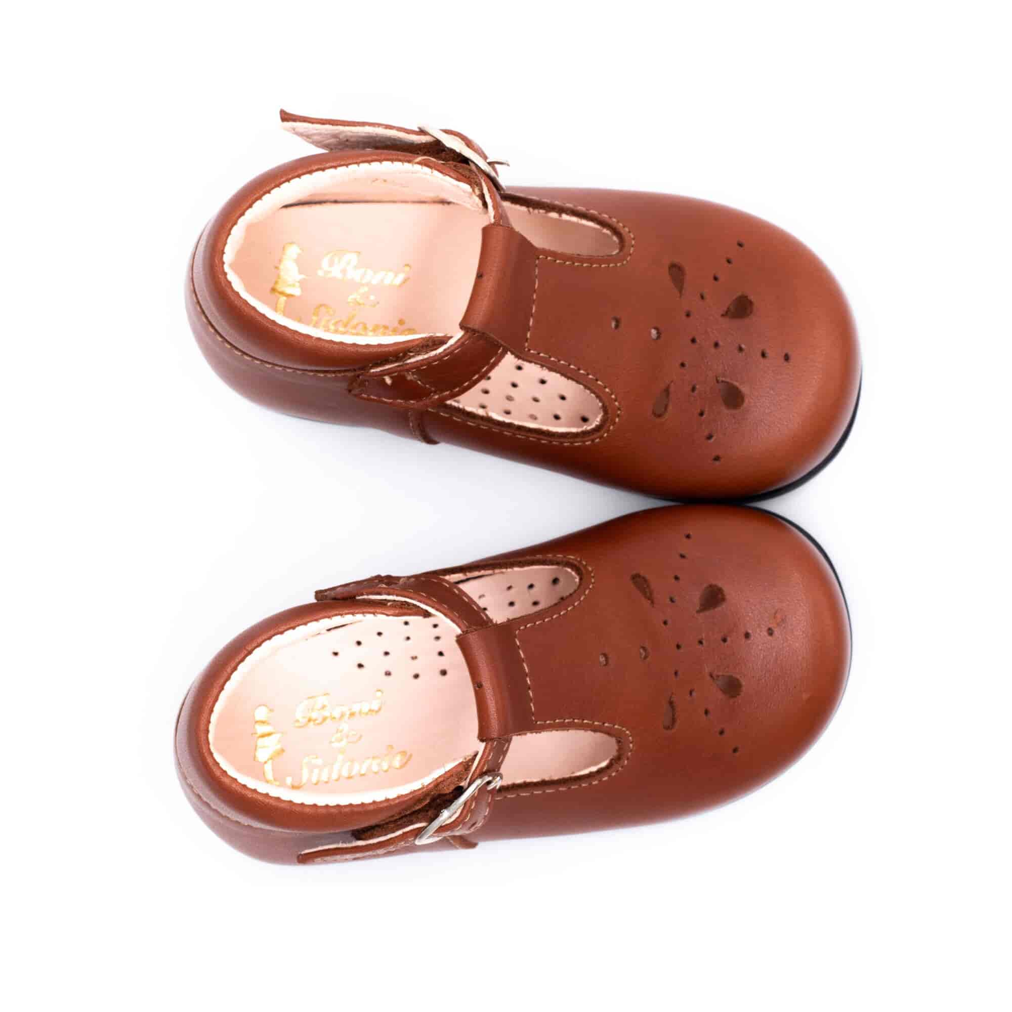 Leather Buckle First Walking Shoes, Boni Carol