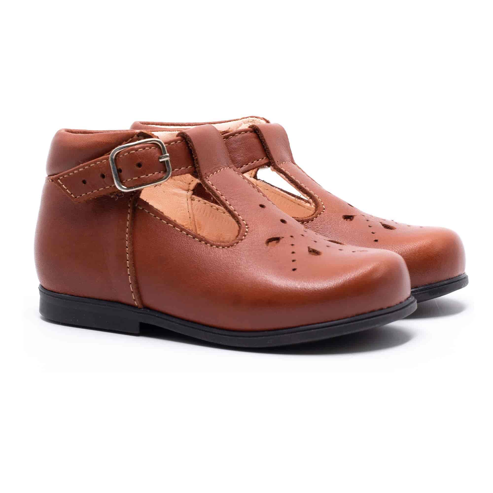 Leather Buckle First Walking Shoes, Boni Carol